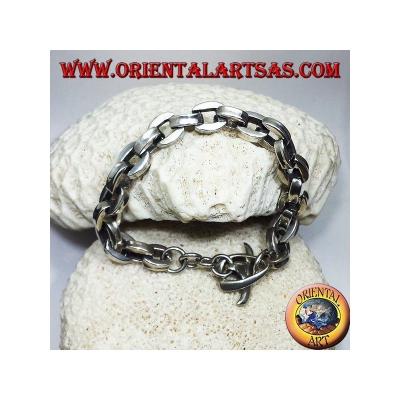 pulsera de plata, cadena cuadrada de espesor