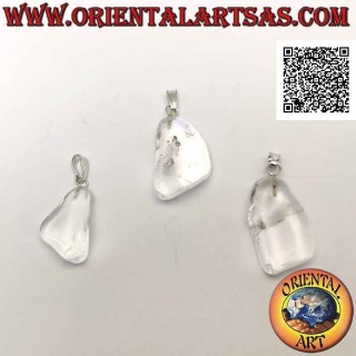 Natural Tumbled Rock Crystal Pendant - Hypoallergenic | Oriental Art