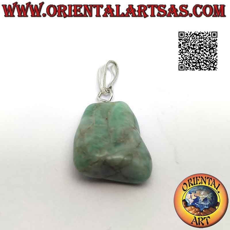 Natural Tumbled Emerald Pendant Hypoallergenic | Oriental Art