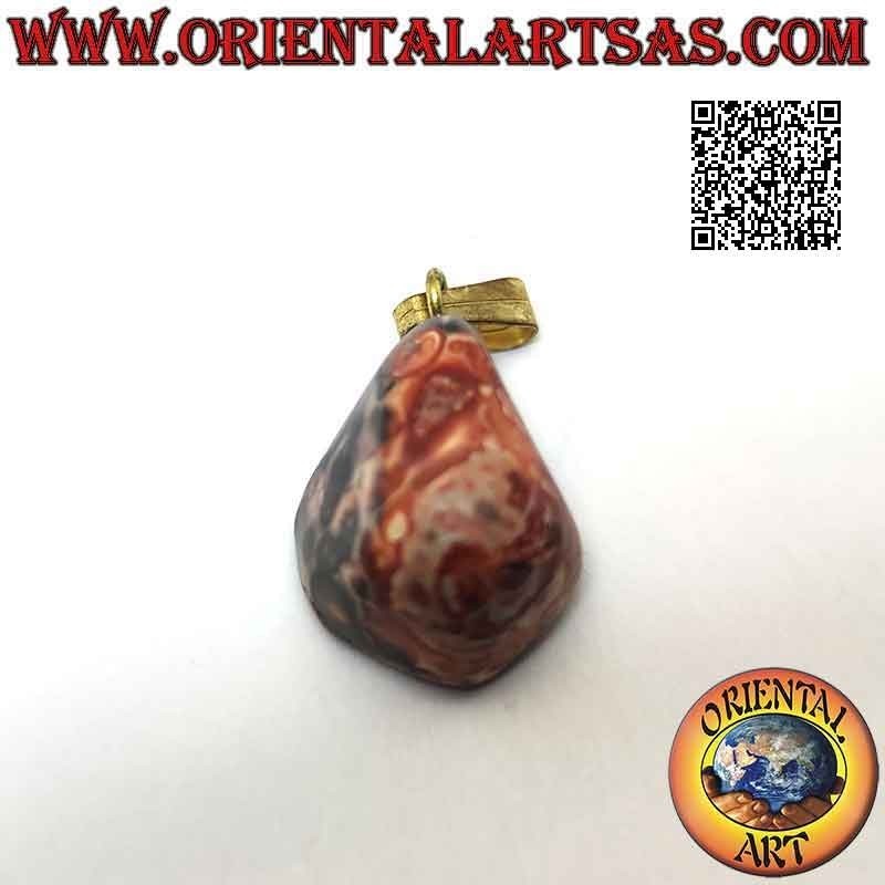 Colgante Piedra Jaspe Leopardo Natural Pulido Hipoalergénico