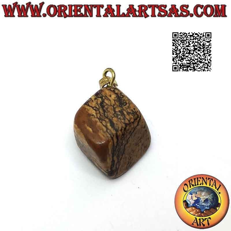 Colgante Piedra Paesina Natural Pulida - Hipoalergénico