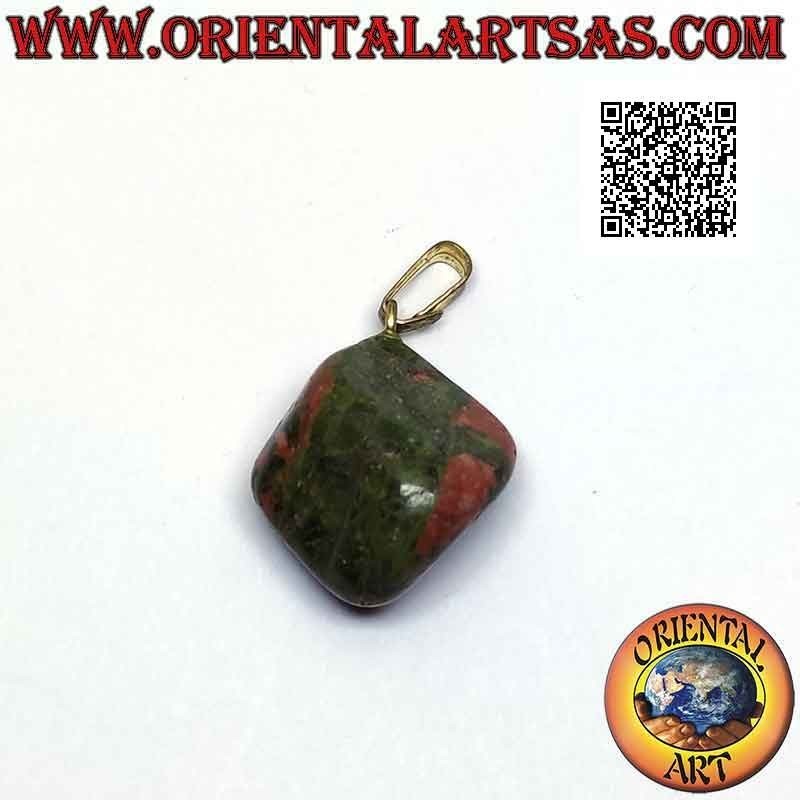 Colgante Unakita Natural Rodada | Metal Hipoalergénico