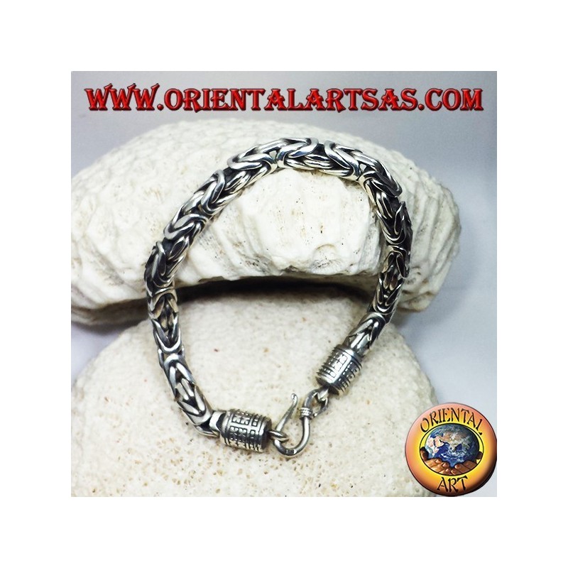 Silver bracelet, Borobudur square section (mm. 6.5 * 6.5)