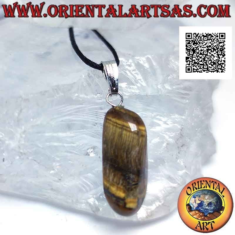 Pendentif Œil de Tigre Naturel Roulé – Hypoallergénique