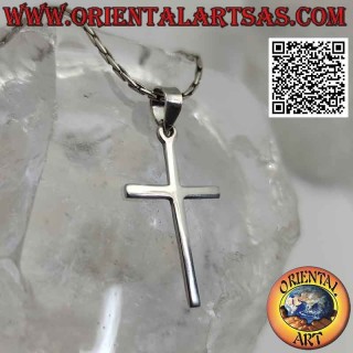 Pendentif en argent, croix latine chrétienne classique mince (30 * 17)