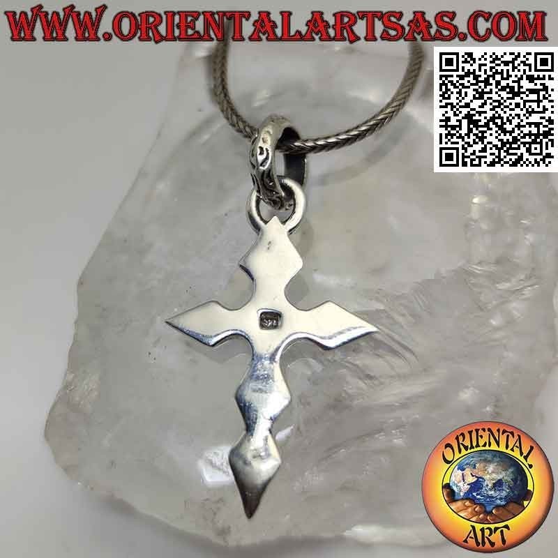 Silberanhänger, glattes Pseudonetzkreuz