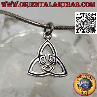 Pendentif en argent, Triquetra (noeud celtique) rayé
