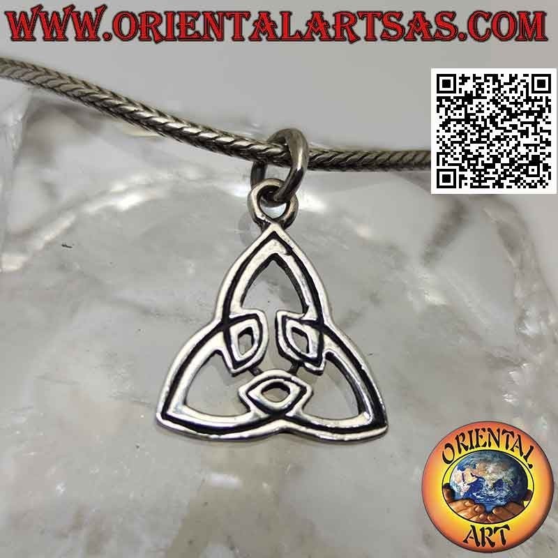 Silberanhänger, Triquetra (keltischer Knoten) gestreift
