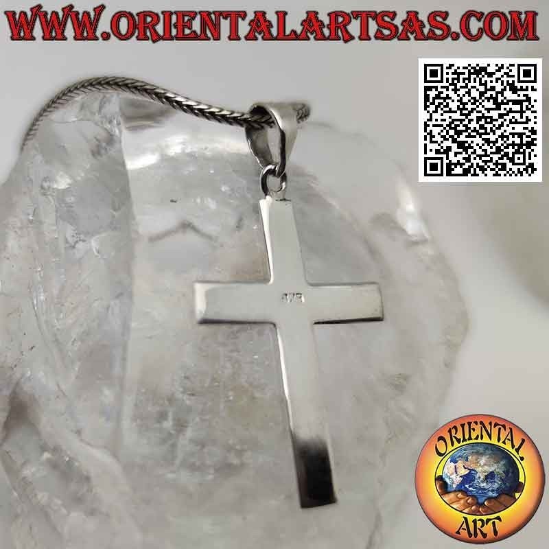 Silver flat and smooth (35 * 25) square Christian Latin cross pendant