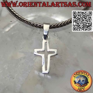 Silver pendant, contour of a centrally perforated Latin cross (12 * 8)