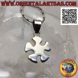 Silver pendant, smooth five-blade propeller