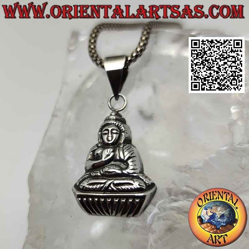 Colgante de plata, el Buda de la bendición.