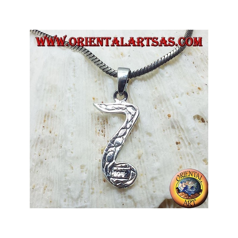 silver pendant, musical note chroma