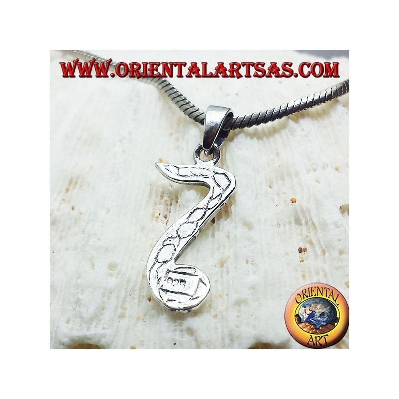 silver pendant, musical note chroma