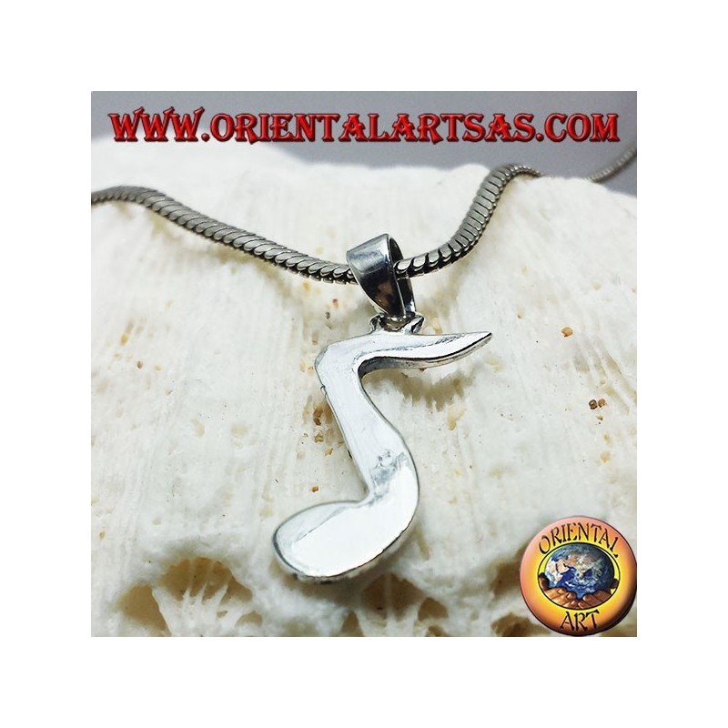 pendentif en argent, note musicale chroma