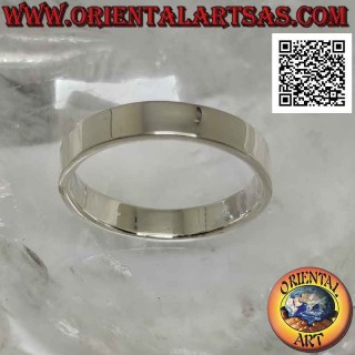 Bague en argent avec bande lisse plate (4 mm.)