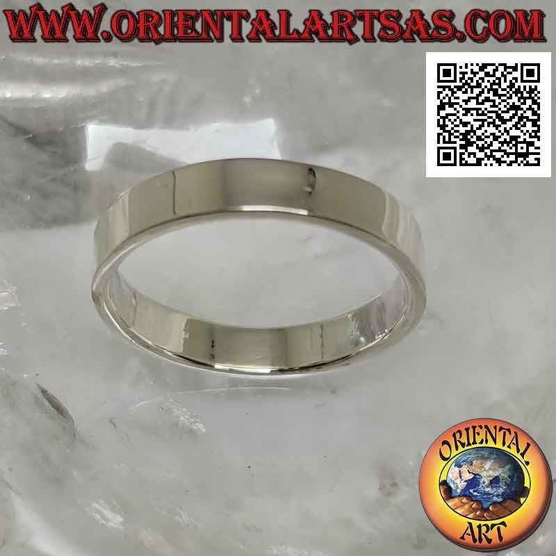 Bague en argent avec bande lisse plate (4 mm.)