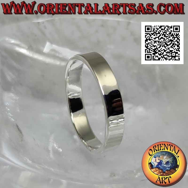 Anillo de plata con banda plana lisa (4 mm.)