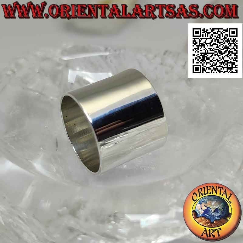 Bague en argent avec bande lisse plate (18 mm.)