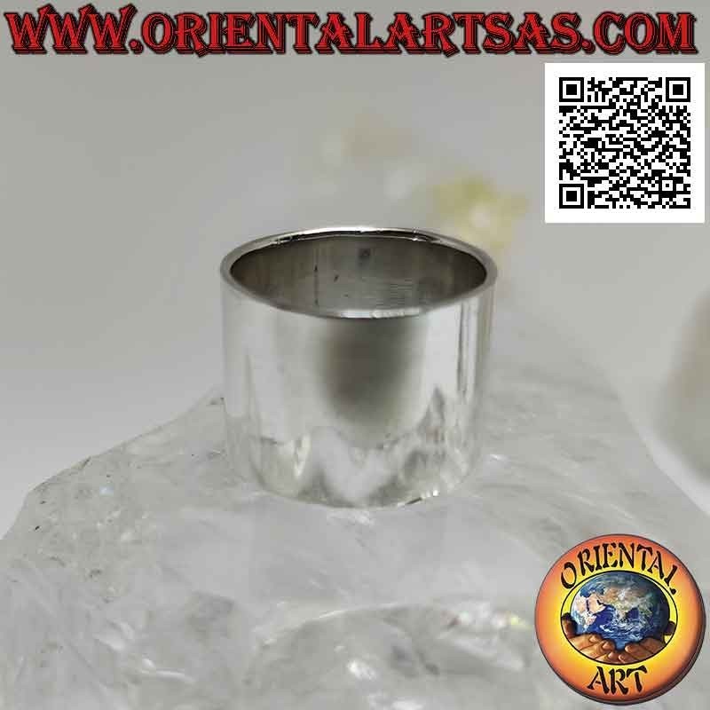 Bague en argent avec bande plate lisse (16 mm.)