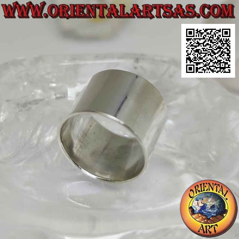 Silver ring with flat smooth band (16 mm.)
