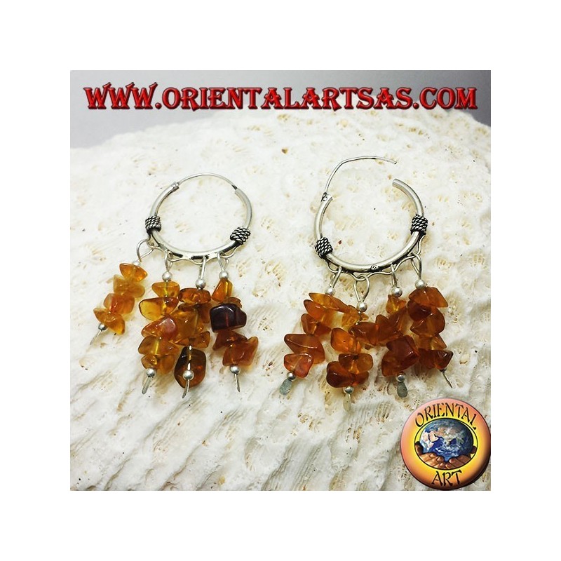 boucles d'oreilles en argent avec ambre