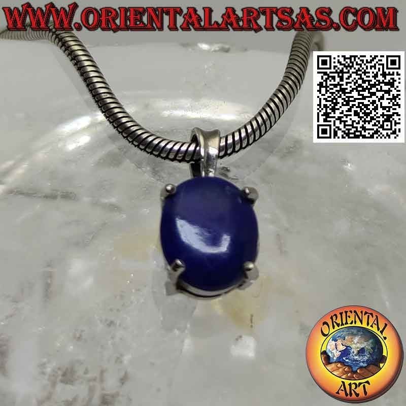 Colgante de plata, conjunto de lapislázuli ovalado cabujón