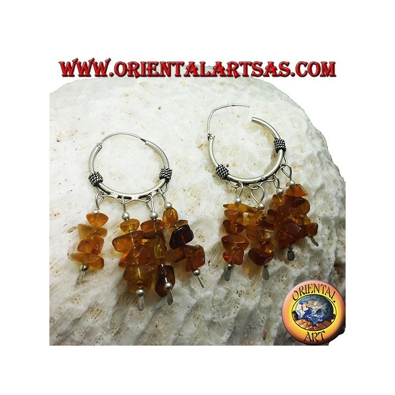 boucles d'oreilles en argent avec ambre