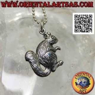 Squirrel-shaped silver pendant
