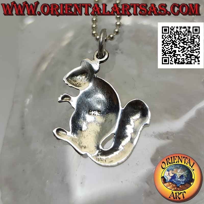 Squirrel-shaped silver pendant