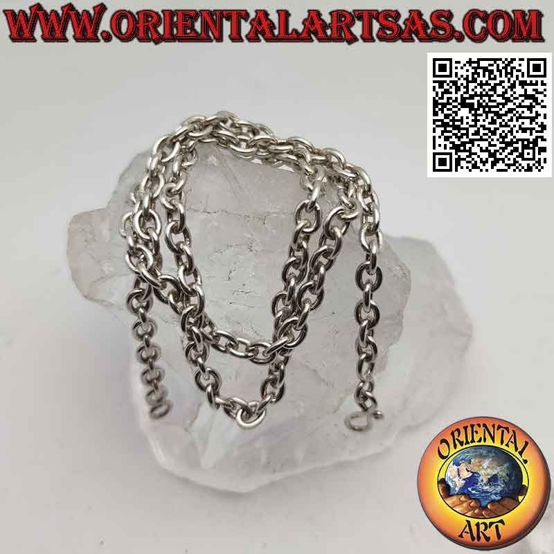 925 ‰ silver chain necklace with 46 cm x 4 mm classic oval rings