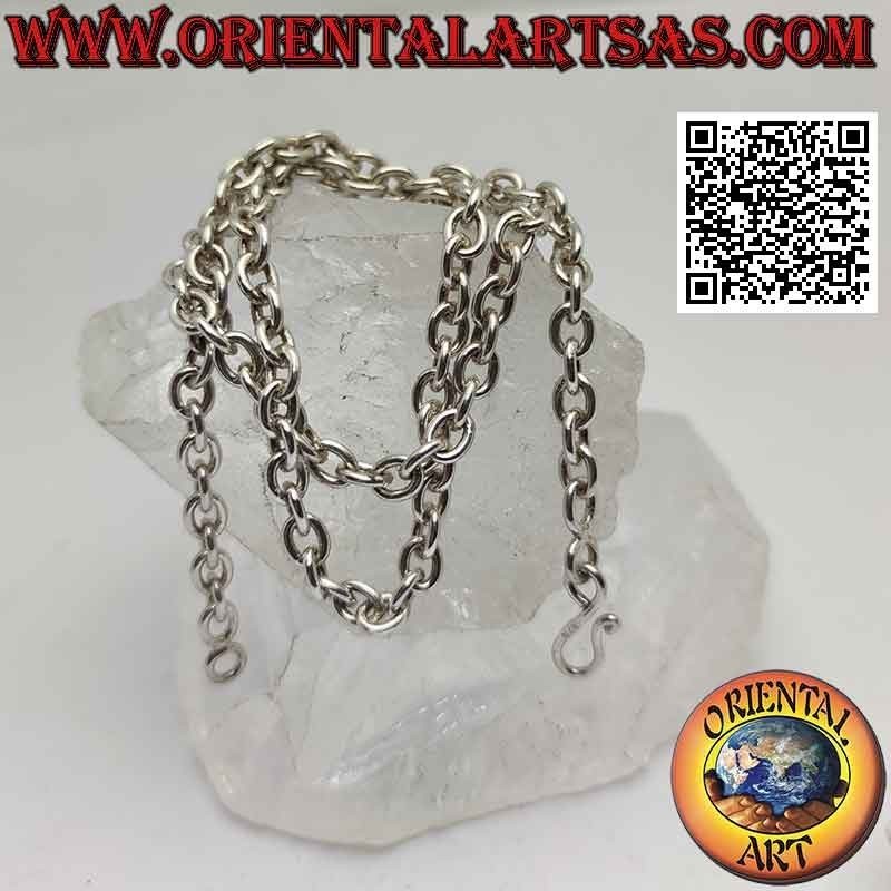 925 ‰ Silberkette Halskette mit 46 cm x 4 mm klassischen ovalen Ringen