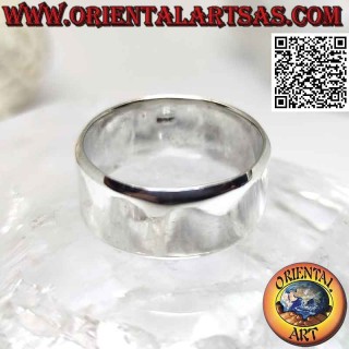 Silberring mit flachem glattem Band mit abgerundeten Kanten (11 mm.)