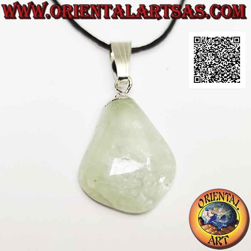Natural Aquamarine Tumbled Pendant Hypoallergenic | Oriental Art