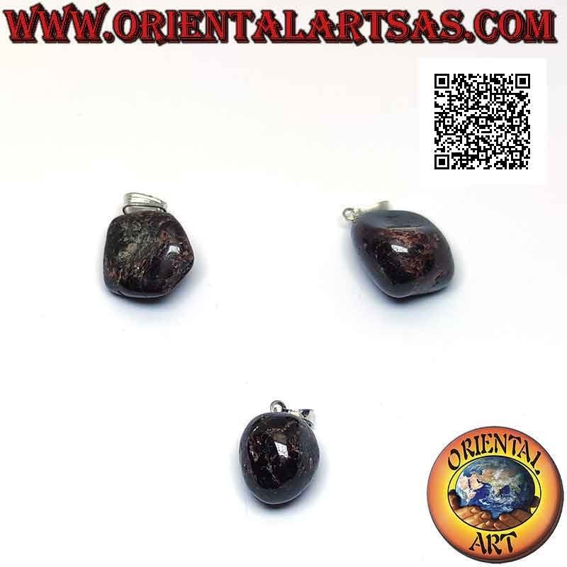 Colgante Granate Natural Rodado Hipoalergénico