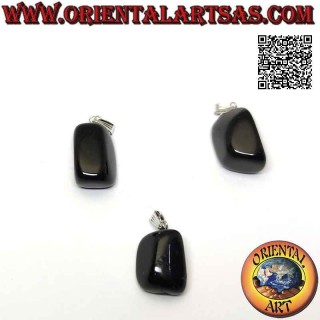 Natural Obsidian Tumbled Pendant with Hypoallergenic Hook | Oriental Art