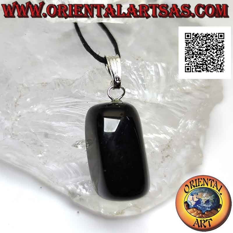 Colgante Obsidiana Natural Rodada | Enganche de Clavo Hipoalergénico