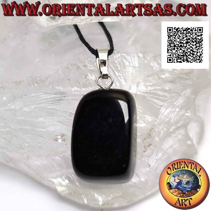 Natural Obsidian Tumbled Pendant with Hypoallergenic Hook | Oriental Art