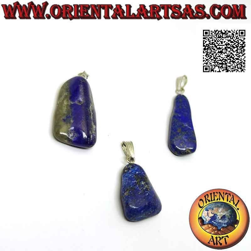 Pendentif Lapis-Lazuli Naturel Roulé - Métal Hypoallergénique