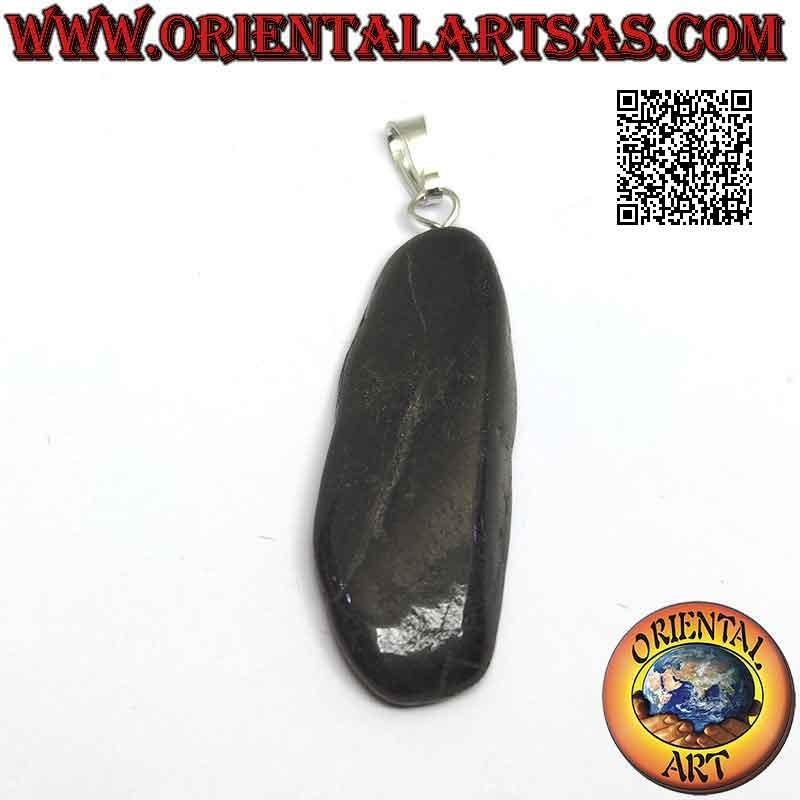 Pendentif Tourmaline Noire Naturelle Roulée Hypoallergénique