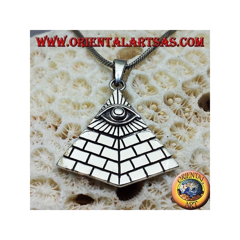 pendentif en argent Pyramide des Illuminati