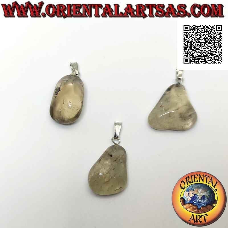 Colgante Cuarzo Ahumado Natural Pulido | Hipoalergénico