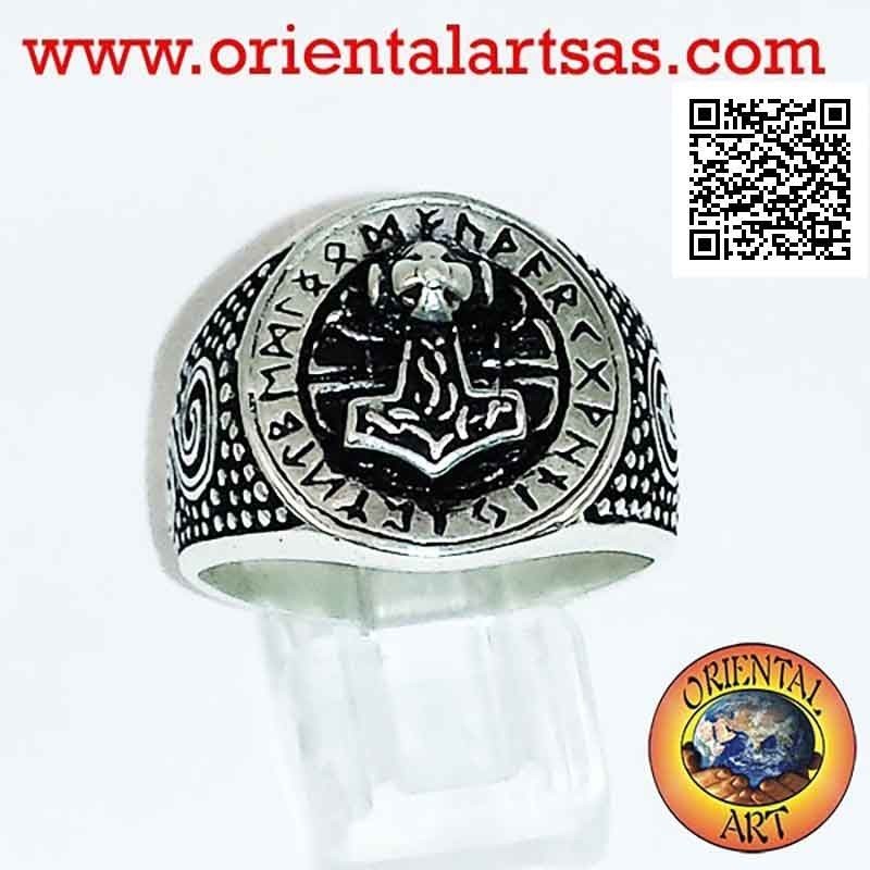 Silberring, Thors Hammer mit keltischen Runen