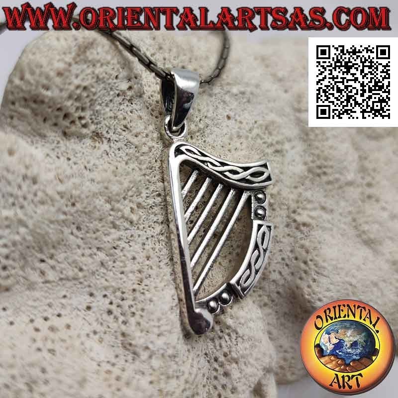 Pendentif en argent, Harpe celtique (grand)