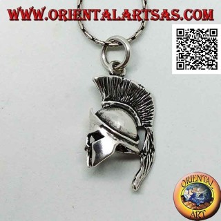 Spartan helmet silver pendant