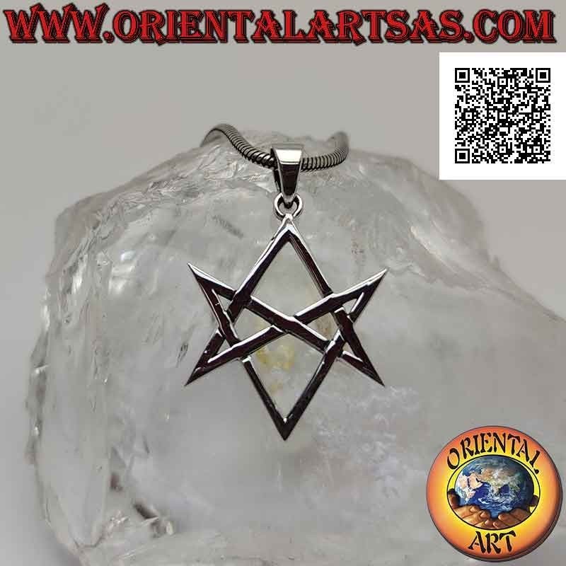 Silberanhänger, einseitiges Hexagramm (Symbol der Thélema- oder Thelema-Religion)