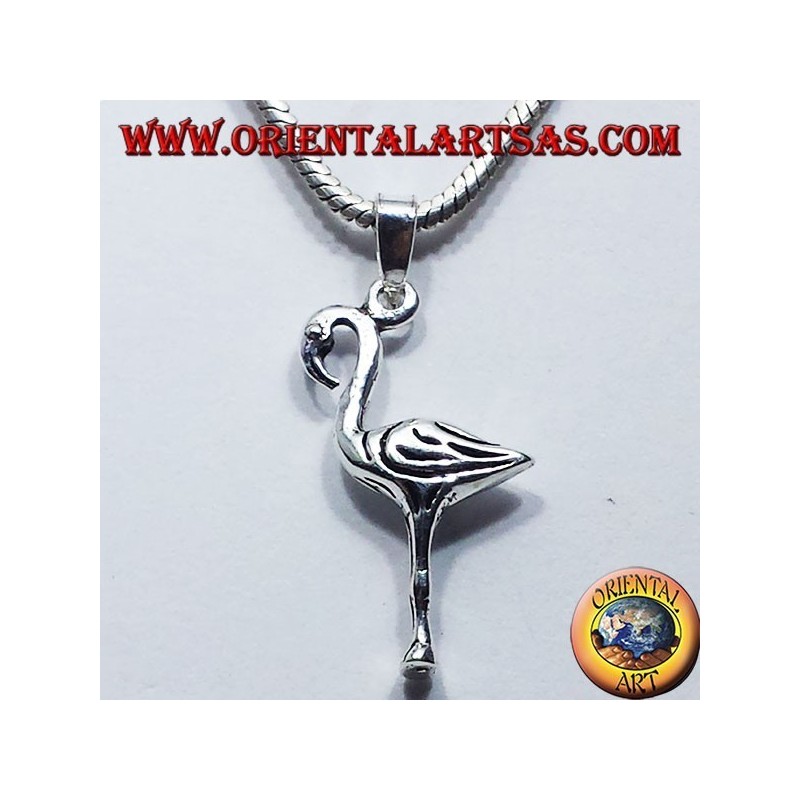 Flamingo pendant in silver