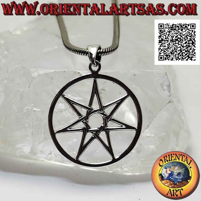 Silver pendant, heptagram (symbol of perfection of man in his totality, body and soul)