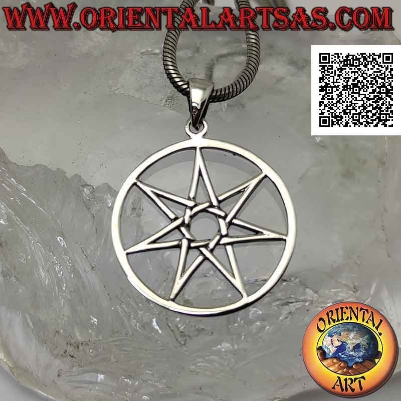 Silver pendant, heptagram (symbol of perfection of man in his totality, body and soul)