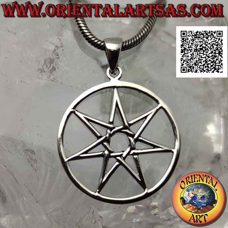 Pendentif en argent, heptagramme (symbole de perfection de l'homme dans sa totalité, corps et âme)